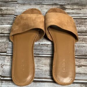 J. Crew Single Strap Slide Sandals Cedar Wood Brown Size 8